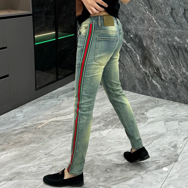 Men's Fashion Striped Knit Jeans Spring 2025