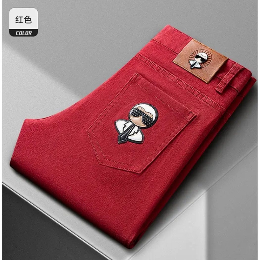 Men's Embroidered High-End Jeans Trendy Brand Spring/Summer Collection