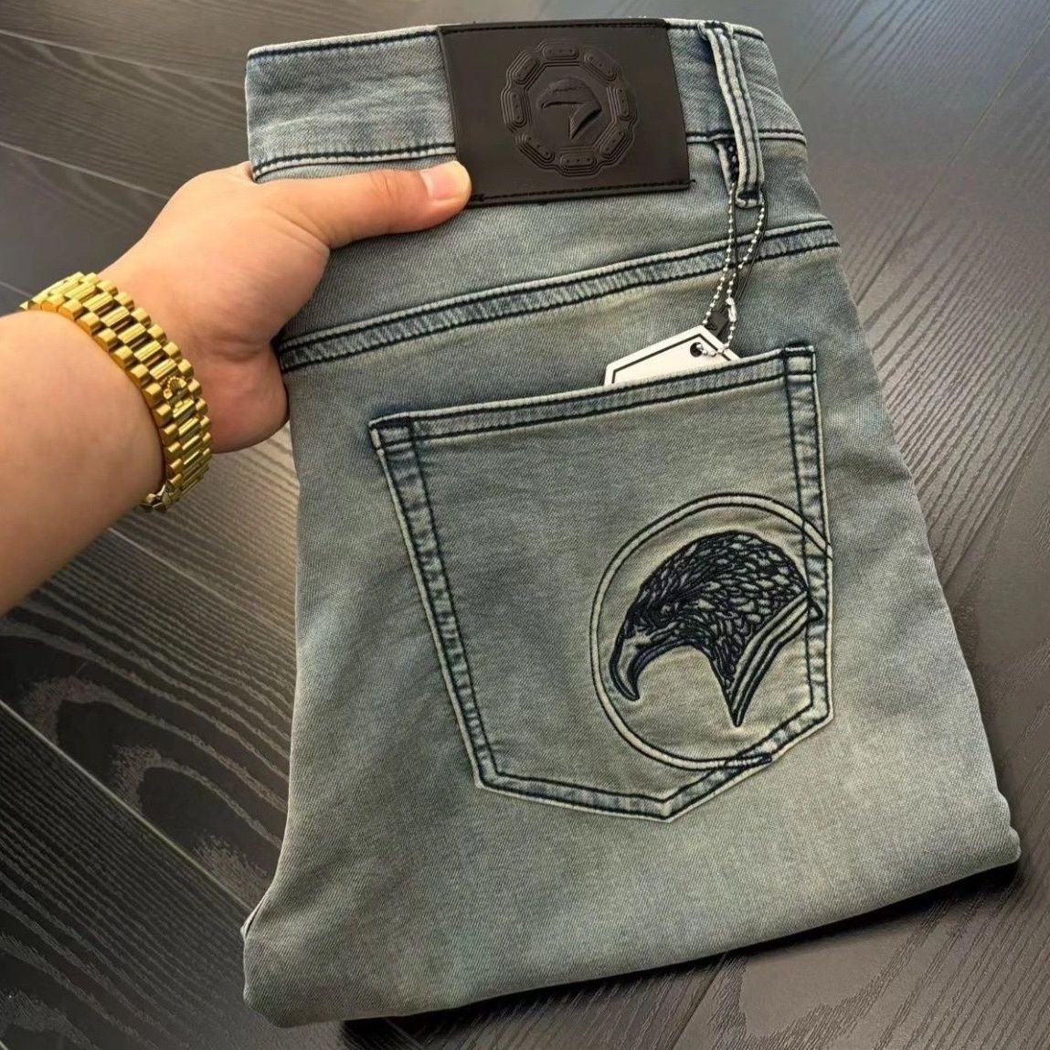 Spring and Summer New High-End jeans Eagle Head