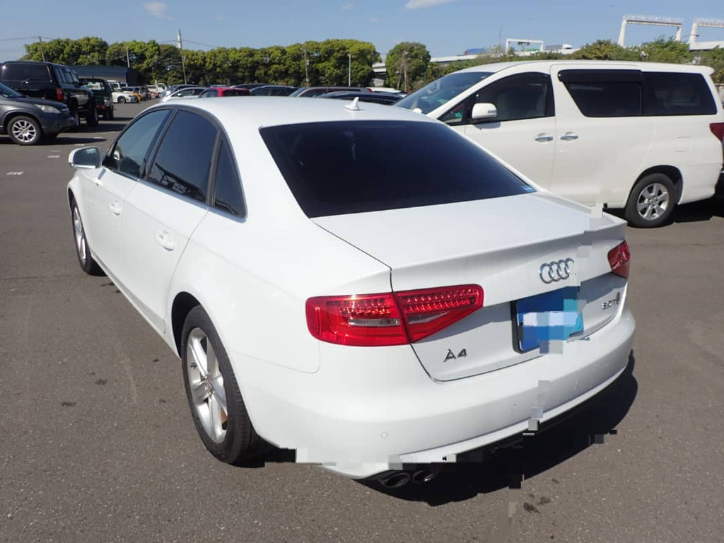 2014  Audi  A4  
8KCDN
2.0 TFSI Quattro
2,000cc  
AT
Petrol 
50,638km
White
One Owner 
Cruise Control 
Back Camera 
PEARL 
Alloys 
Tint