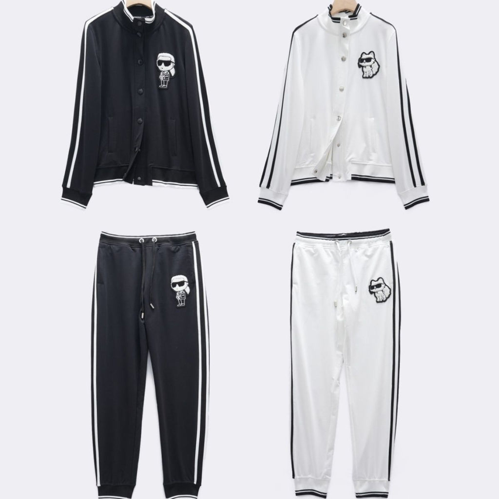 Women's sports suit with cartoon cat patch