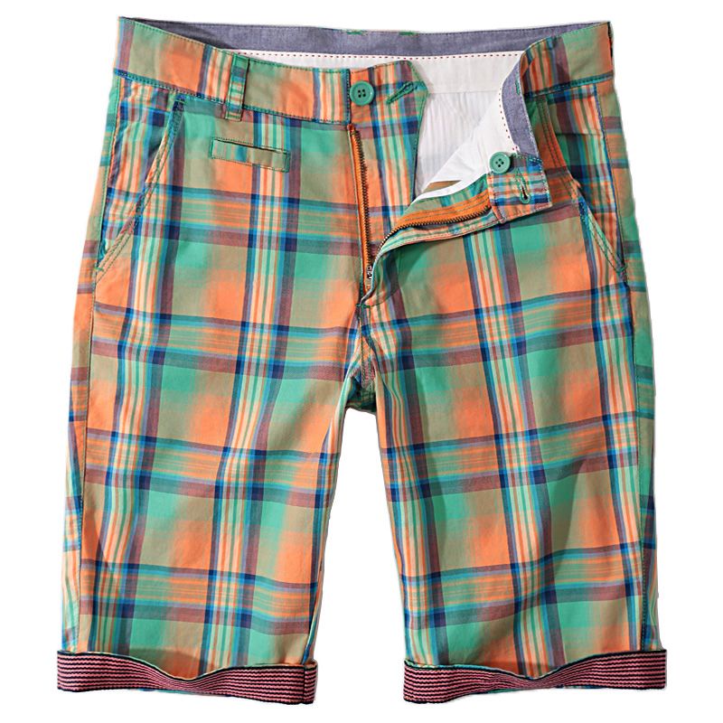 Heaven will deliver yours,| Vintage British Style Cotton Plaid Men's Bermuda Shorts