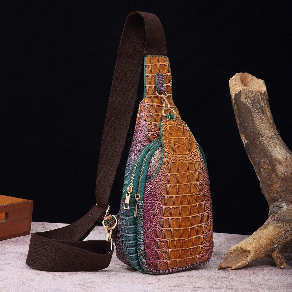 [1818 People Collected] European and American Vintage Fashion Wide Strap Women's Chest Bag Waist Bag Crossbody Bag