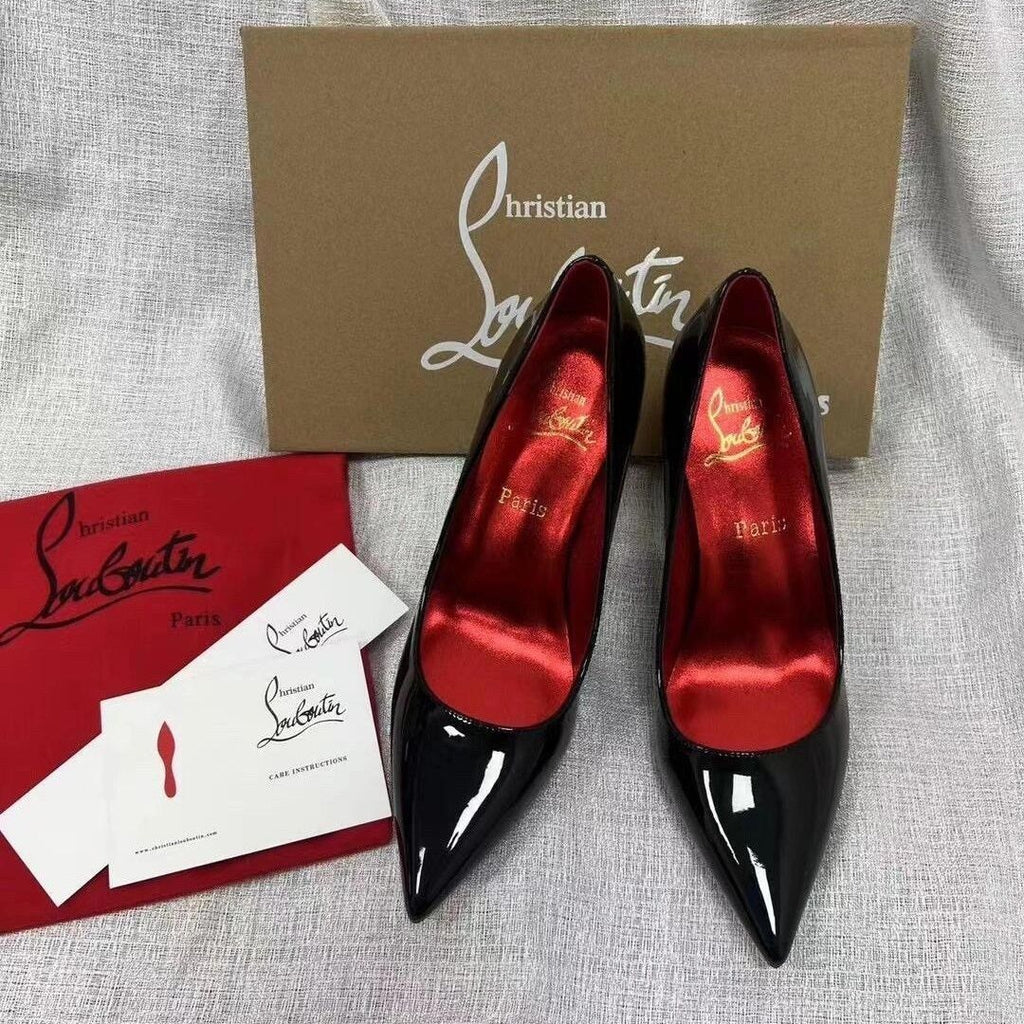 L-series MCL red interior with diamond-cut bottom and red toe cap heel
