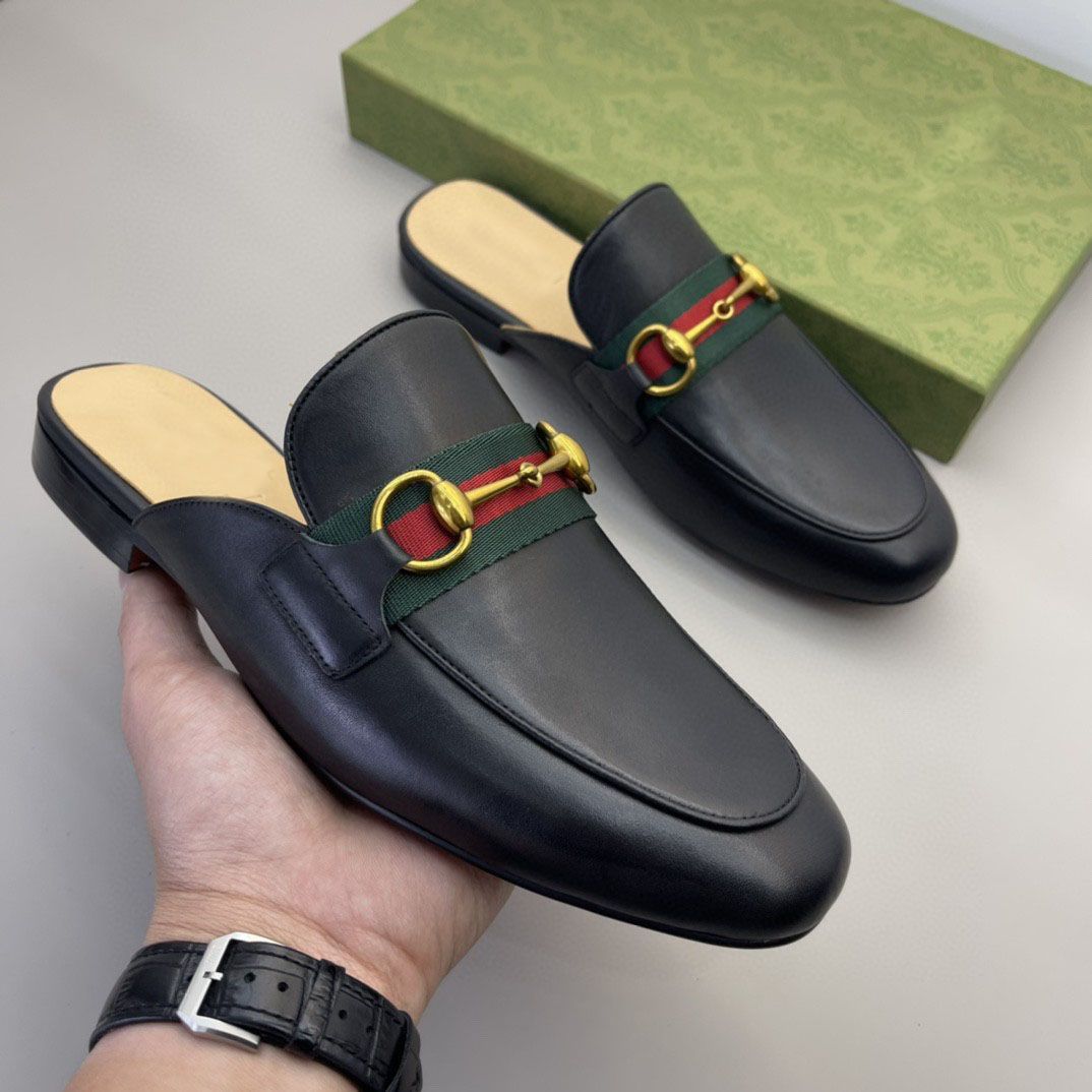 European-style men's mule loafers with closed toes