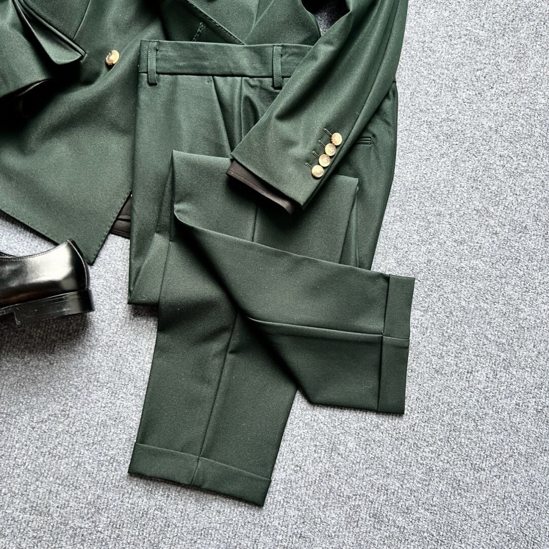 2025 Vintage Double-Breasted Blazer Fabric