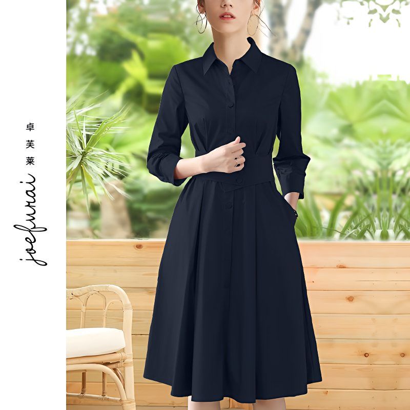 Summer Mid-Length Slimming Dress with Sheer Overlay