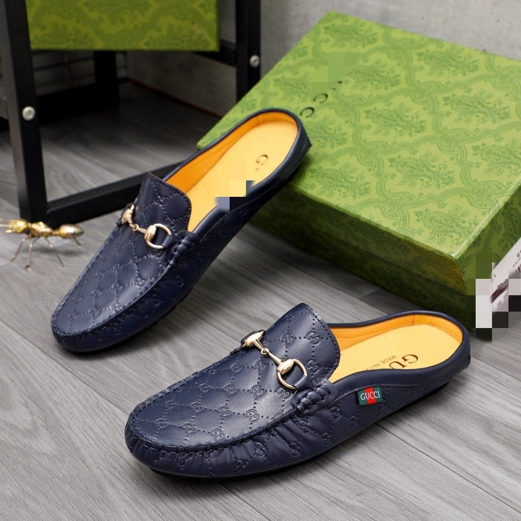 European-style men's mule loafers with closed toes