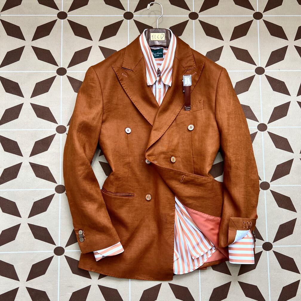 2025 Vintage Double-Breasted Blazer Fabric