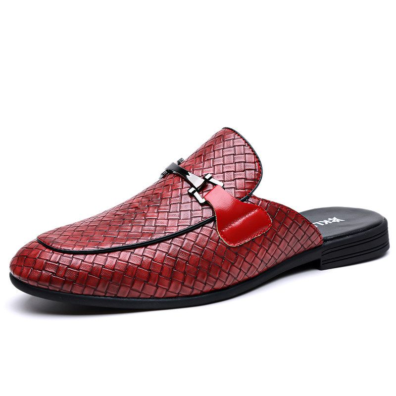 Men's slip-on leather slippers