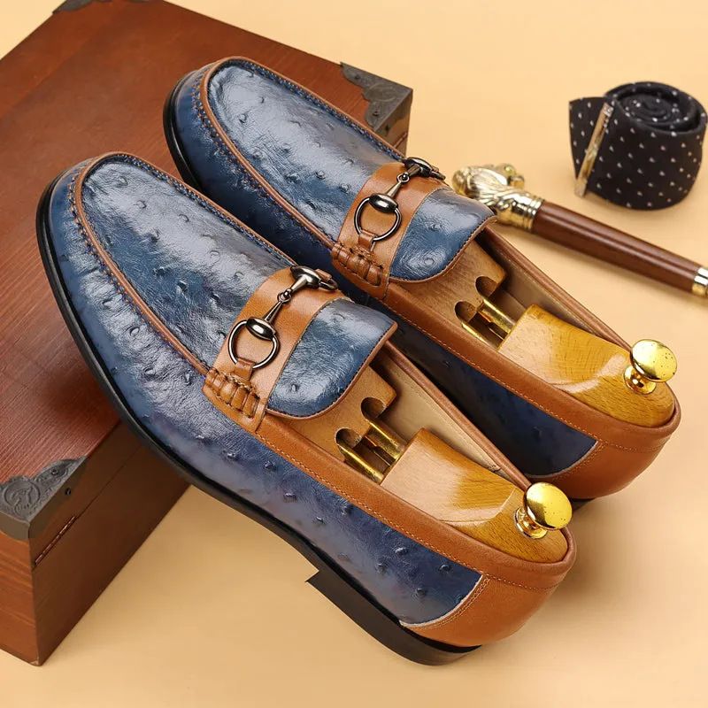 Genuine leather European style casual shoes, silver one foot