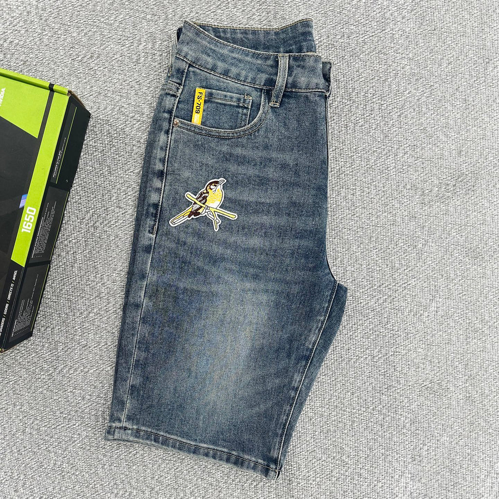 Freight for goods package  Men's Summer Thin Blue Denim Shorts Repair