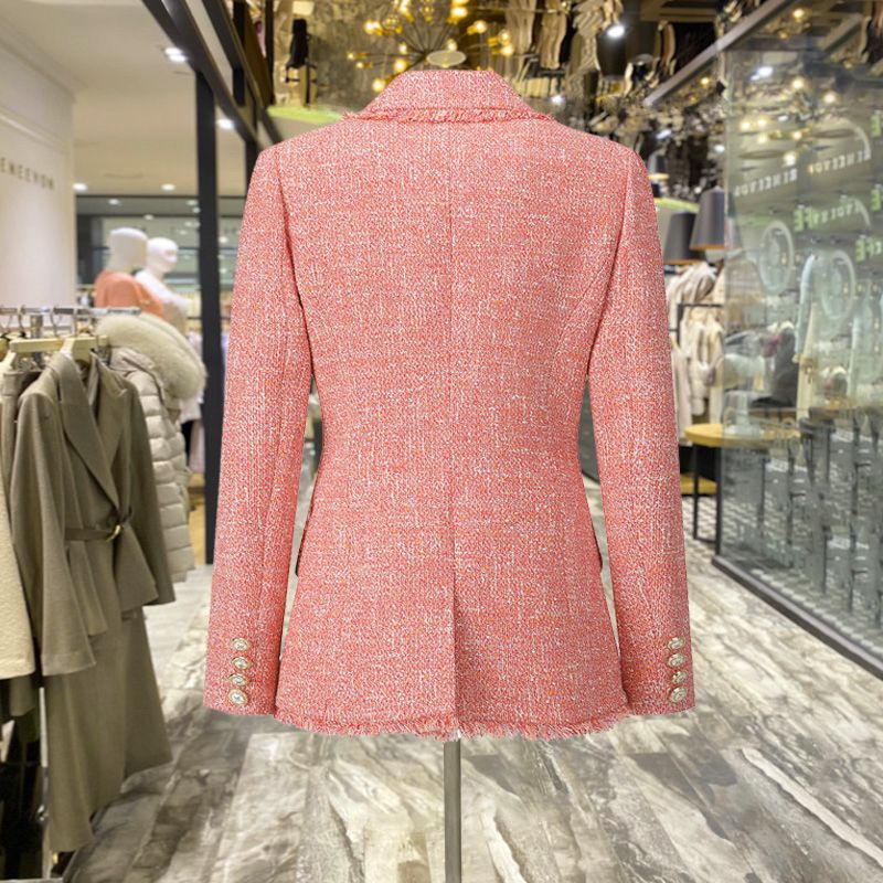 Red Commuter Wool Blazer for Women in Winter