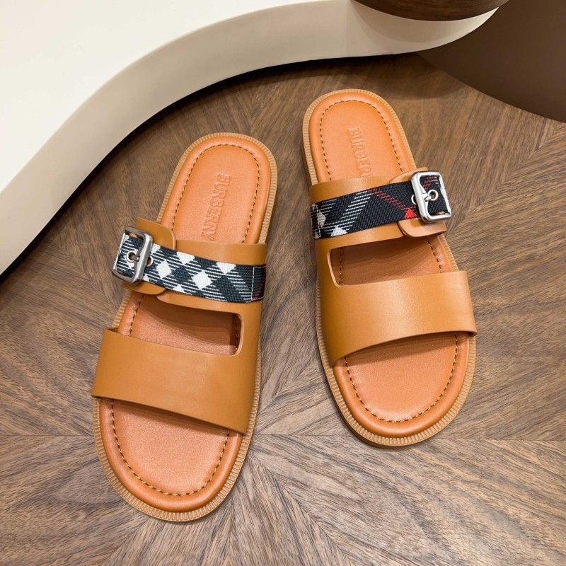 European Station Summer New Plaid Genuine Leather Men's