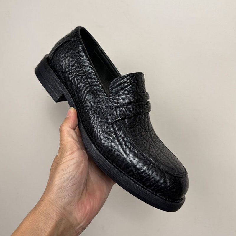 Genuine leather European style casual shoes, silver one foot
