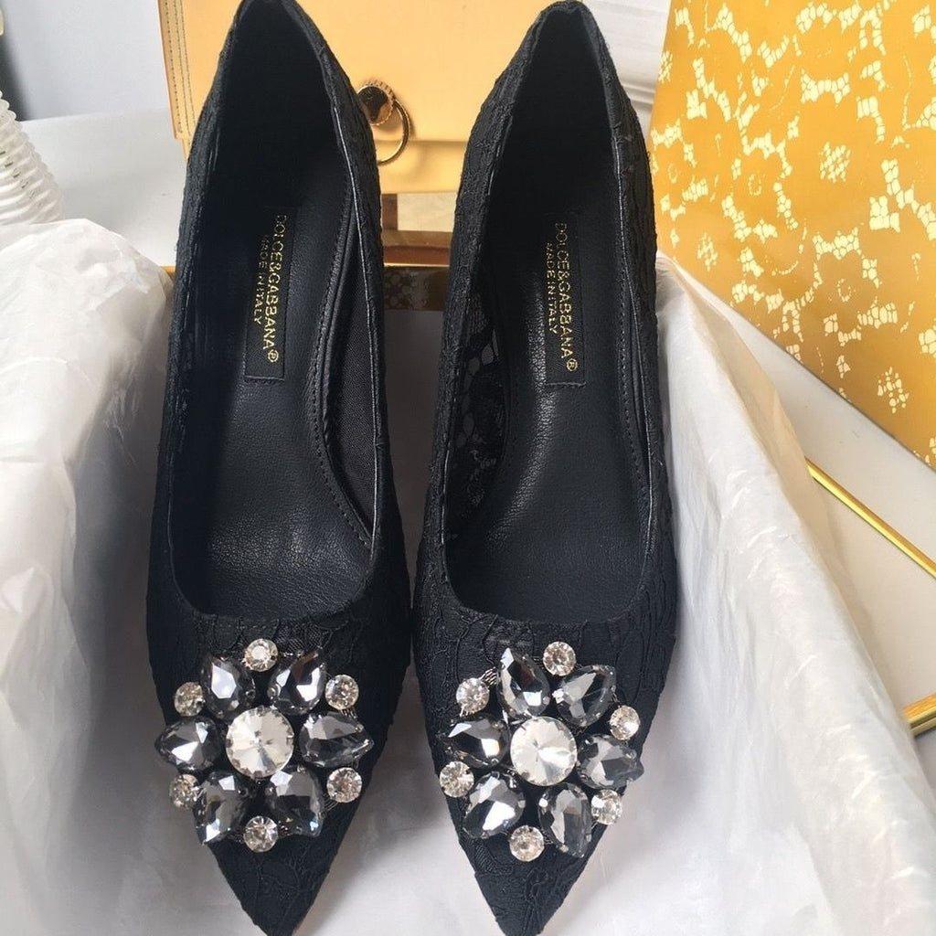 Sunshine Shallow Lace Pointed Toe High Heels