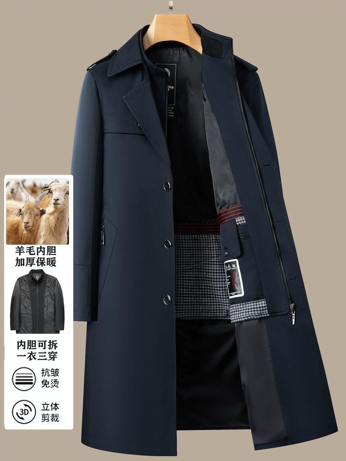 Woodpecker Trench Coat Men's Mid-Length
