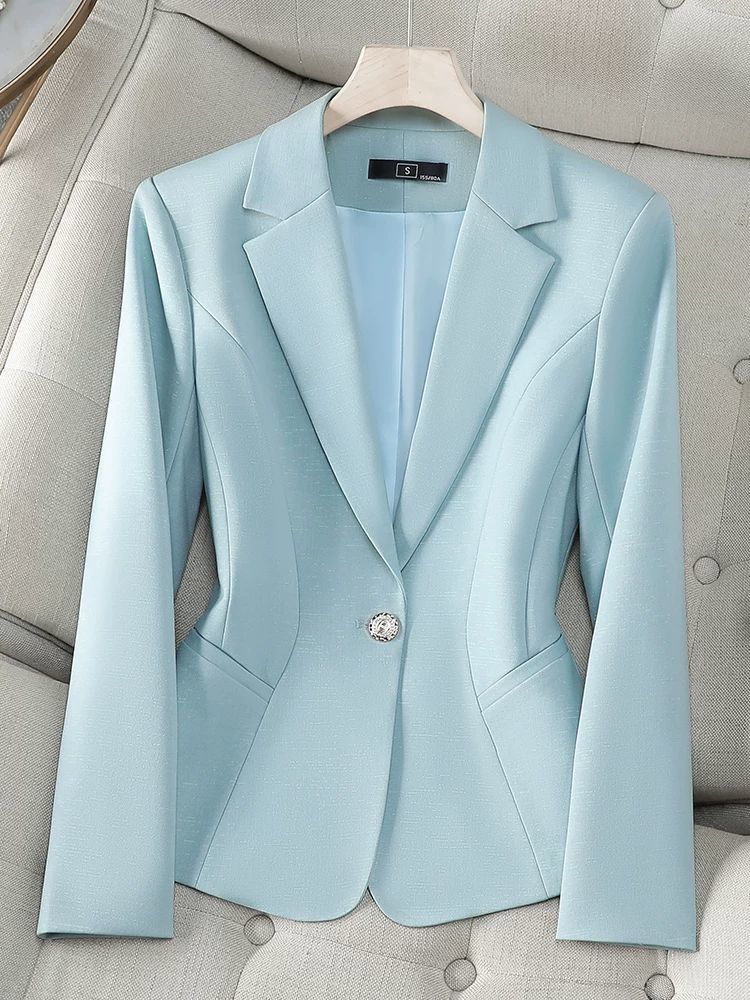 Red Commuter Wool Blazer for Women in Winter