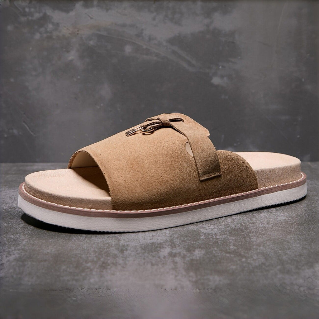 Men's Suede Slide Sandals with Thick Soles