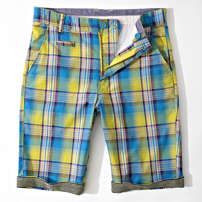 Heaven will deliver yours,| Vintage British Style Cotton Plaid Men's Bermuda Shorts