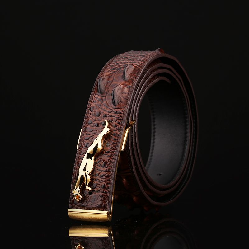 "Collected by 5903 People: Thai Crocodile Leather Men's Belt, Genuine Leather with Smooth Buckle for Business and Casual Wear"