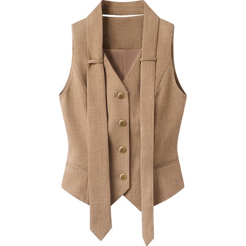 Stylish and Youthful Vest Suit for Women, Slimming and Belly-Covering, Plus Size Professional Attire for Bank and Hospitality