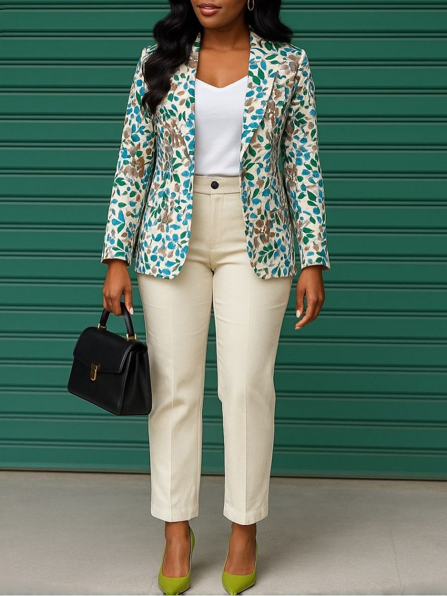 Slim-fit suit jacket and slimming suit pants