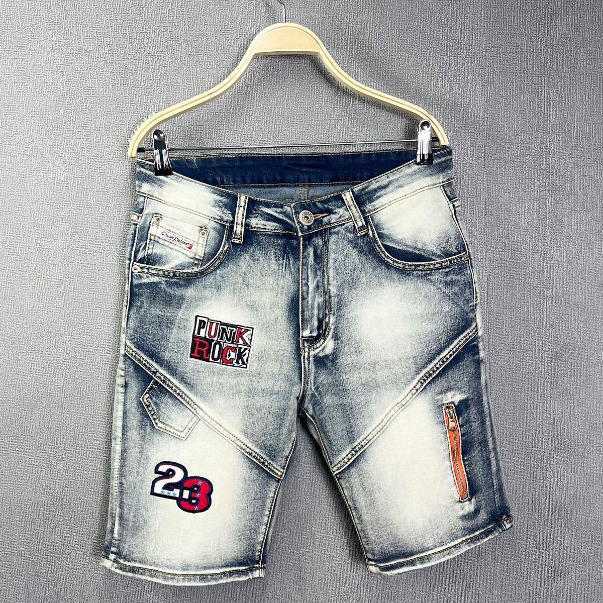 Freight for goods package  Men's Summer Thin Blue Denim Shorts Repair