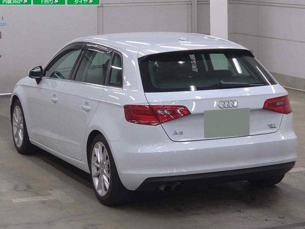 2014  Audi  A3 
8VCJSF
4WD Sport 1.8 TFSI Quattro
1,800cc  
AT
Petrol 
Pearl
82,491km
One Owner 
Alloys 
HD Navi 
Back camera 
Tint 
FOg lights 
Steering controls 
Smart key

B3070	C&F	1	車検		2014	AUDI	A3 SPORTBACK	WAUZZZ8V5EA079441	WHITE

Price N$ 157000.