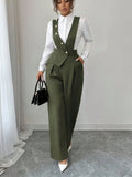 Faux Two-Piece Double-Breasted Long Sleeve Blouse