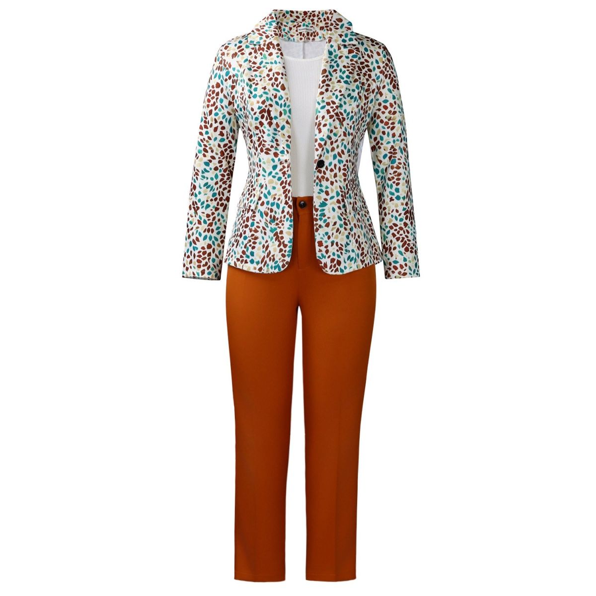 Slim-fit suit jacket and slimming suit pants
