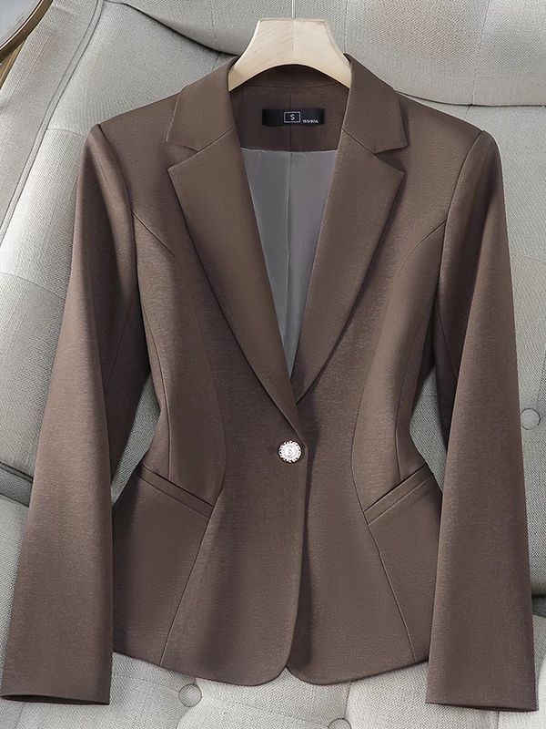Red Commuter Wool Blazer for Women in Winter