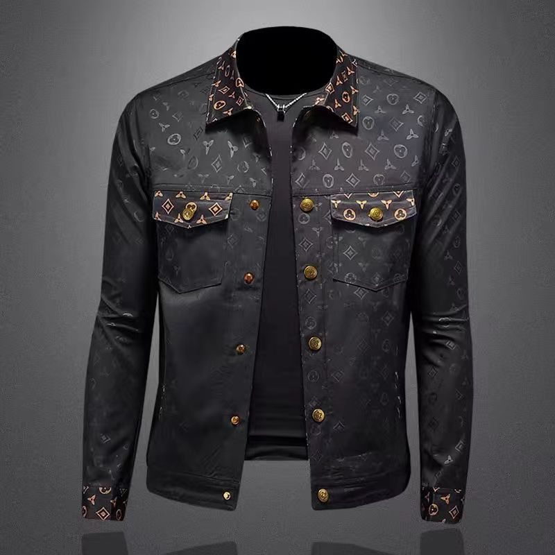 Spring and Autumn 2024 New European High-Quality Printed Lapel Jacket Fashionable Slim and Stylish