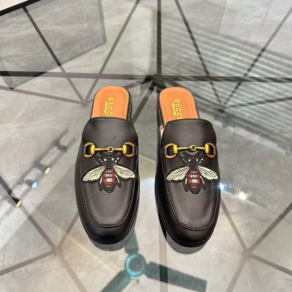 European-style men's mule loafers with closed toes