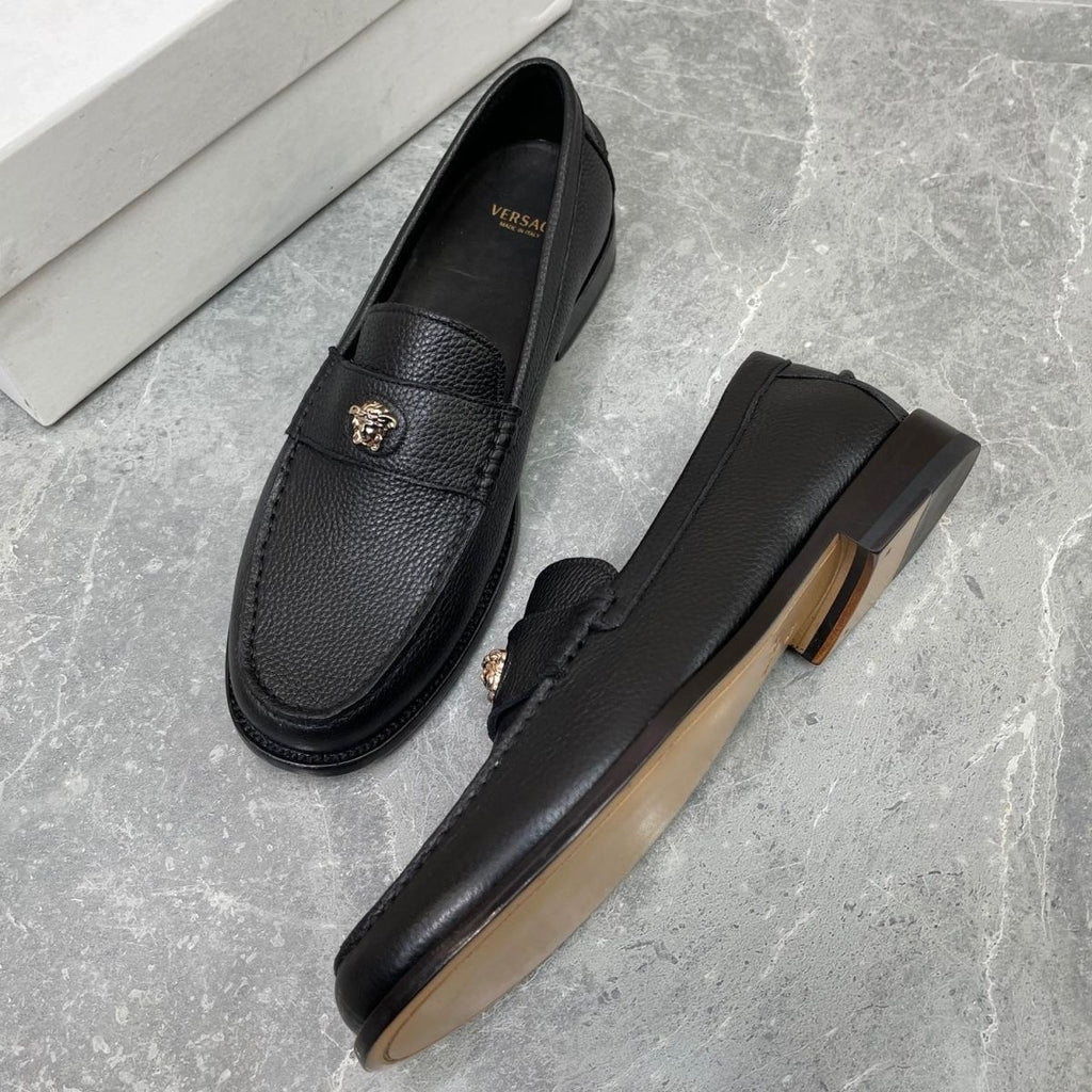 Genuine leather European style casual shoes, silver one foot