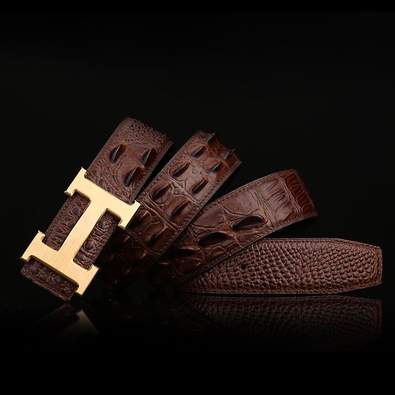 "Collected by 5903 People: Thai Crocodile Leather Men's Belt, Genuine Leather with Smooth Buckle for Business and Casual Wear"