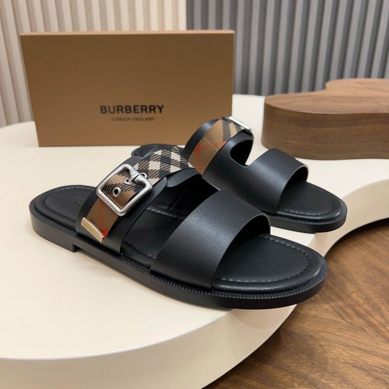 European Station Summer New Plaid Genuine Leather Men's