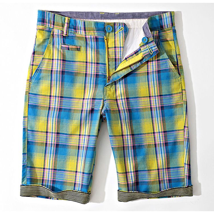 Heaven will deliver yours,| Vintage British Style Cotton Plaid Men's Bermuda Shorts