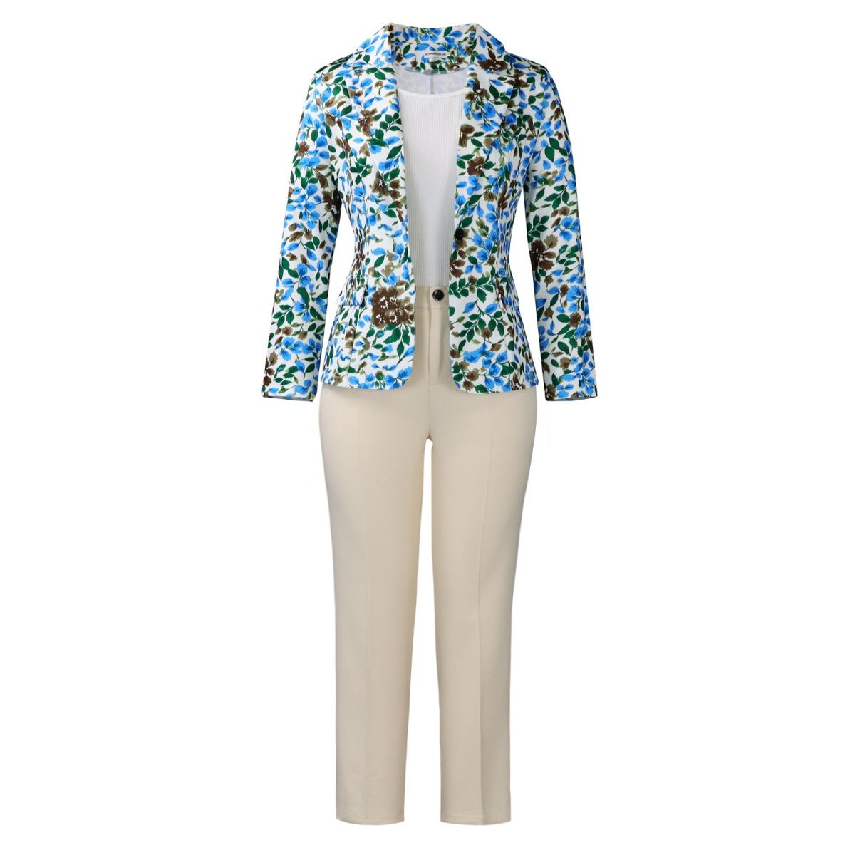 Slim-fit suit jacket and slimming suit pants