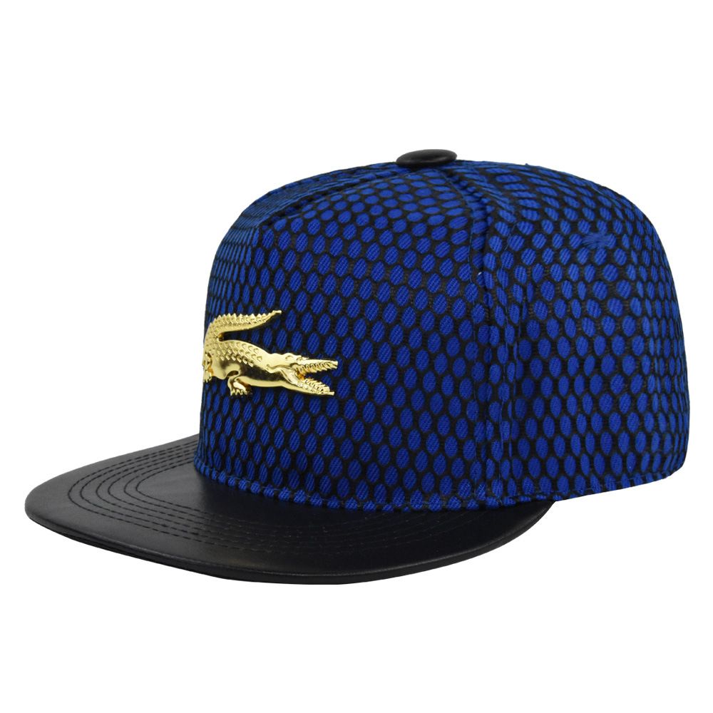 Hip-hop Cap with Flat Brim and Metal Logo, Personalized Leather Brim Baseball Cap, Trucker Hat, Street Style