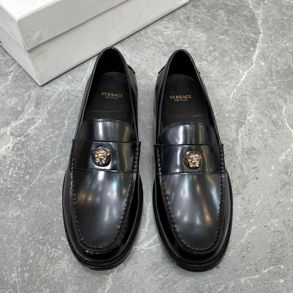 Genuine leather European style casual shoes, silver one foot