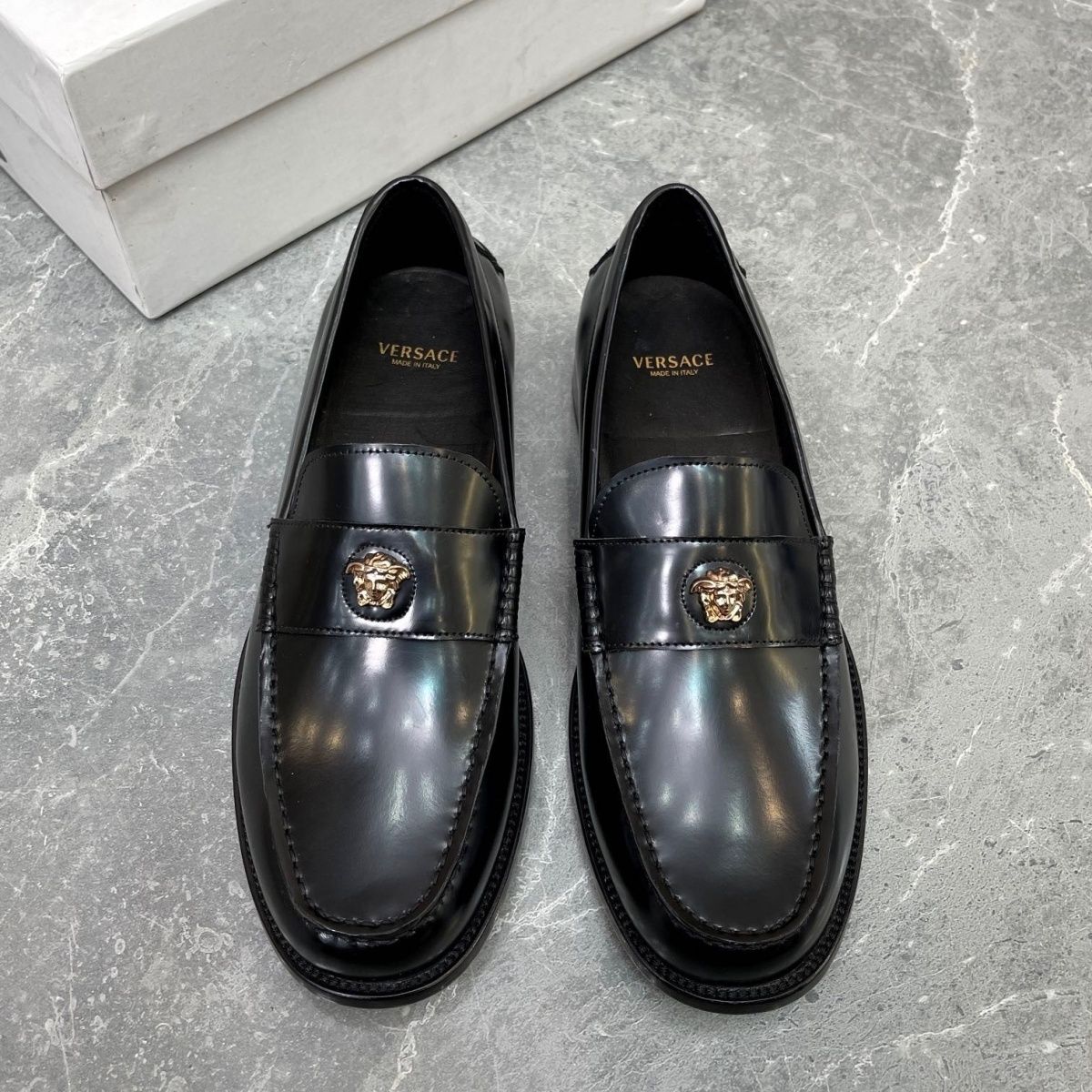 Genuine leather European style casual shoes, silver one foot