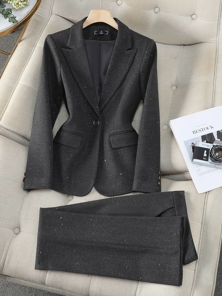 Red Commuter Wool Blazer for Women in Winter