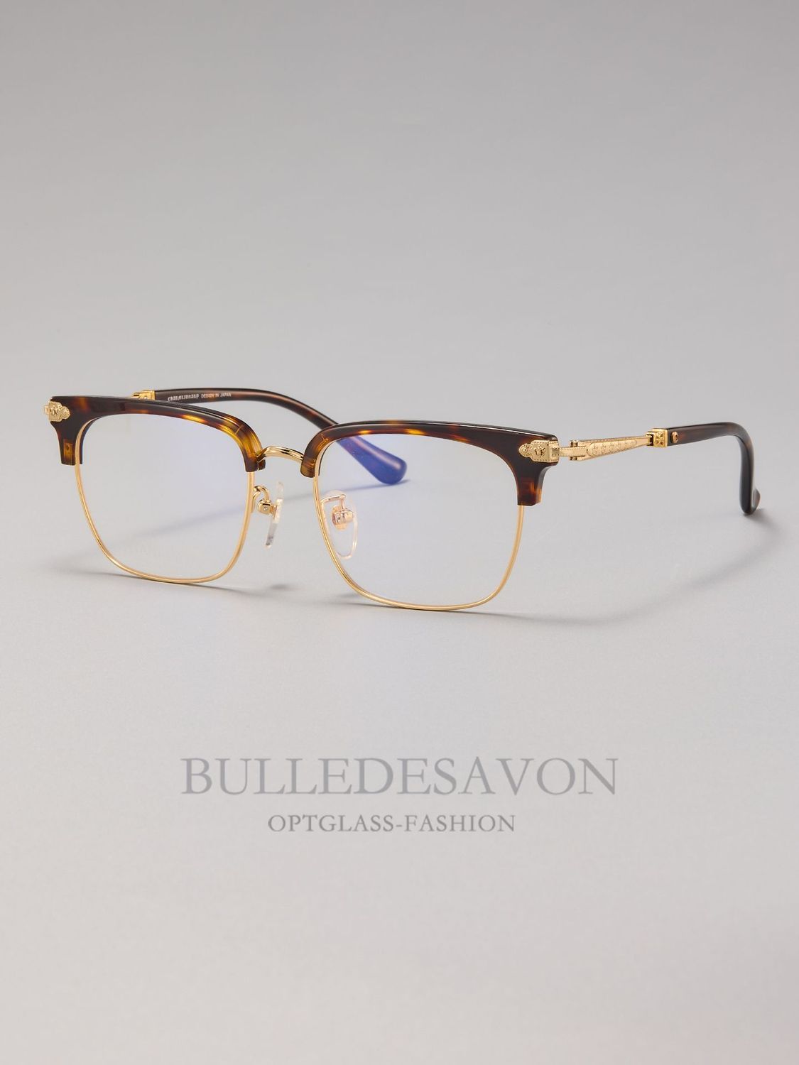 Retro Large-Face Half-Frame Metal Glasses for Men and Women, Anti-Blue Light Radiation