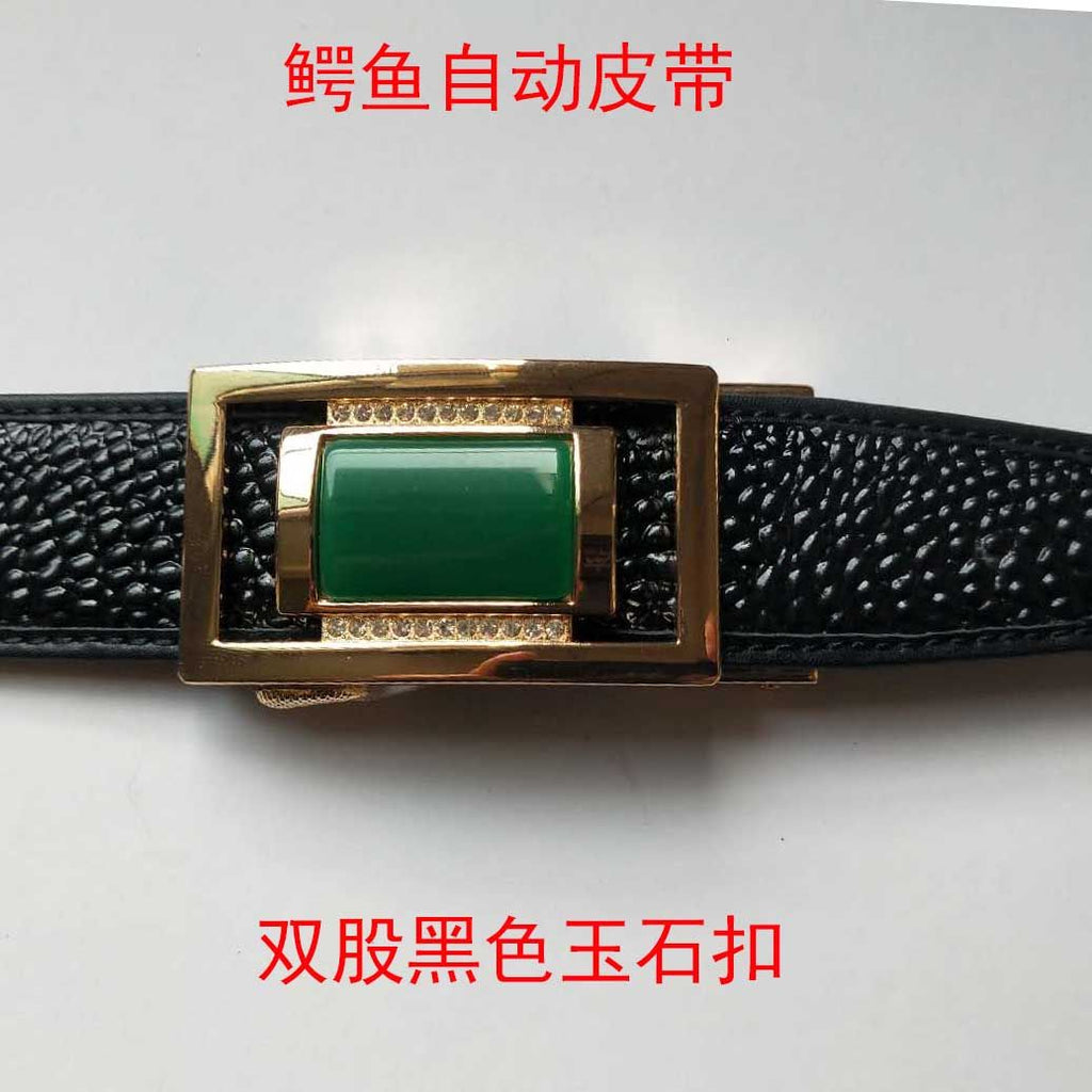 "Collected by 5903 People: Thai Crocodile Leather Men's Belt, Genuine Leather with Smooth Buckle for Business and Casual Wear"