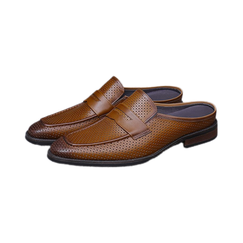 Genuine Leather Men's Backless Loafers Material