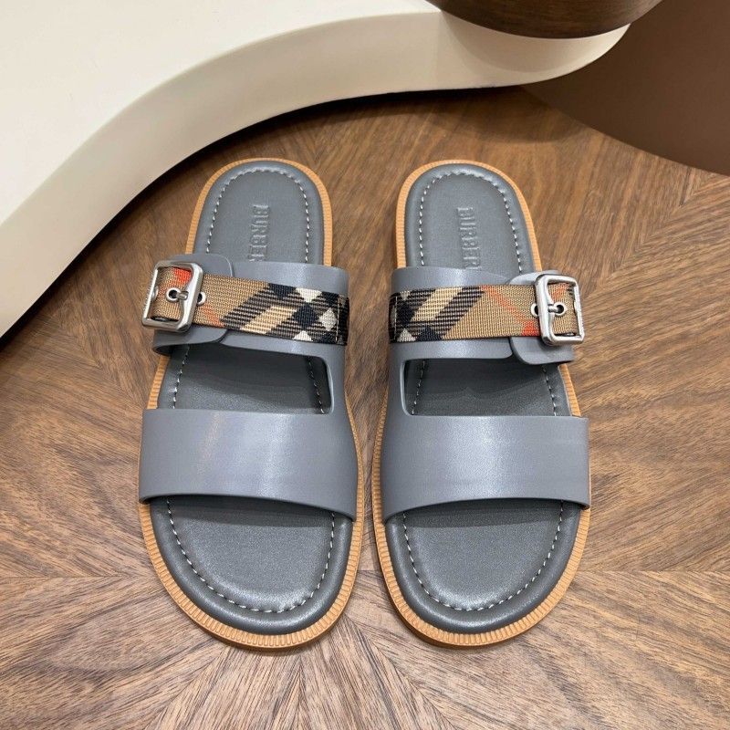 European Station Summer New Plaid Genuine Leather Men's