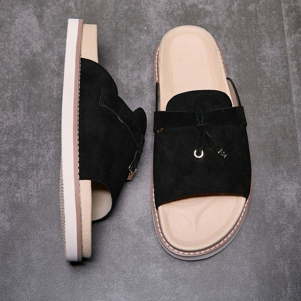 Men's Suede Slide Sandals with Thick Soles