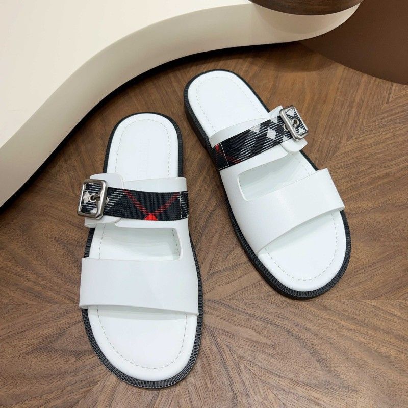 European Station Summer New Plaid Genuine Leather Men's