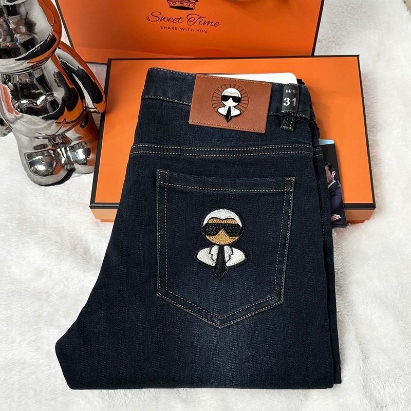 Men's Embroidered High-End Jeans Trendy Brand Spring/Summer Collection